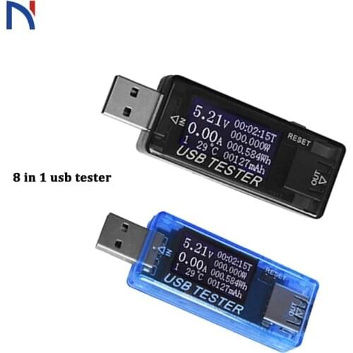 Voltmeter 8 In1 USB Tester QC2.0 3.0 4-30V Electrical Power USB Capacity Voltage Tester Current Meter Monitor Voltmeter Ammeter