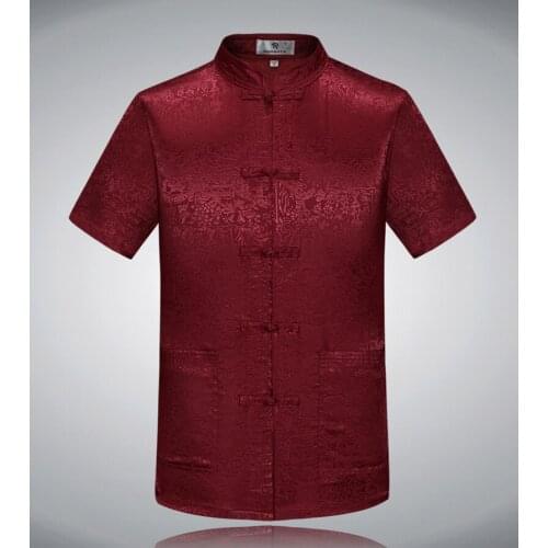 Oriental Element 100% Brand New Arrival Chinese Traditional Mens Silk Kung Fu Shirts Tops S M L XL XXL 3XL MS062509
