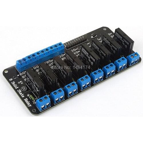 WQScosea Q8S-101 DC 5V 8 Channel High Level Signal Trigger SSR G3MB-202P Solid State Relay Module 240V 2A with Resistive Fuse