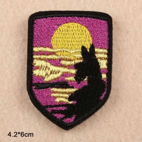 Sunset Anime Iron On Patches Embroidered Clothes Patch For Clothing Clothes Stickers Garment Apparel Accessories