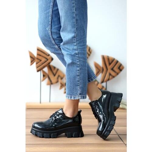 A3004-20 Black Japanned Leather Pink Potin Women Boots