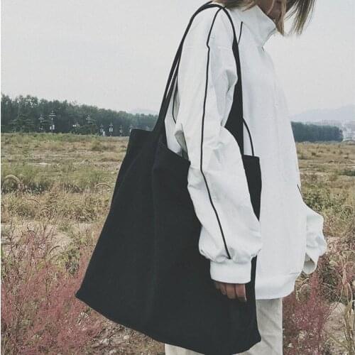 2021 Fashion Women Canvas Shoulder Shopper Bag Cotton Cloth Large Capacity Students Female Handbags Fabric Tote Shopping Bags