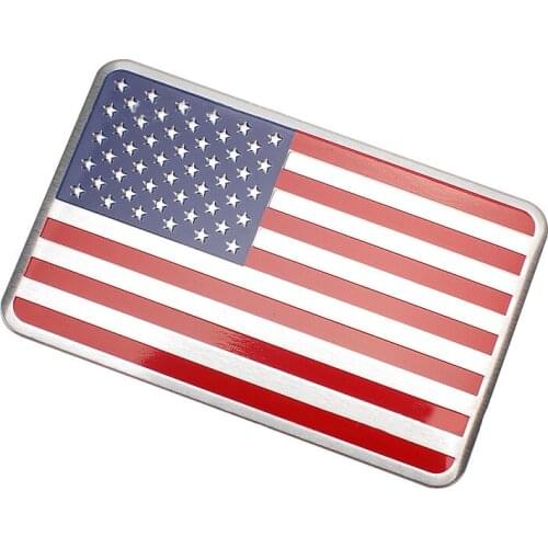 3D Metal US America National Flag Car Stickers Decals Insignia Side Fender Rear Trunk Emblem Badge Decoration Auto Accessories