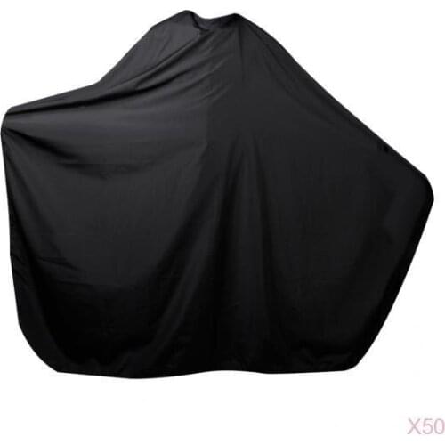 50Pcs 59" x 55" Hair Cut Cape Apron Stretch Out Hand Waterproof Gown Black