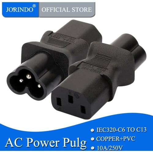 JORINDO IEC 320 C13 to IEC C6,IEC 3Pin female to 3Pin male micky power adapter C13 to c6 OR C6 TO C13 adaptador energia micky
