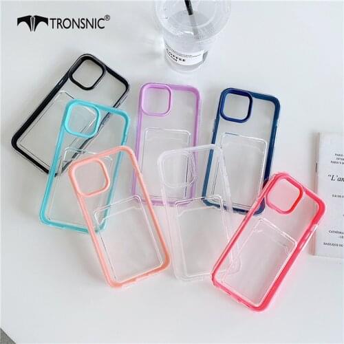 Card Slot Candy Phone Case for iPhone 12 11 Pro Max XR Xs MAX Soft Shockproof Purple Card Holder Cases for iPhone 7 8 Plus Cover