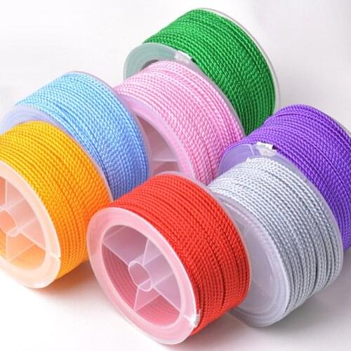 20m Dia. 2mm Multicolor Cord Nylon Cord Thread String Rope Bead Wires For DIY Braided Bracelet Necklace Jewelry Making Material