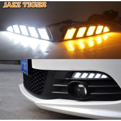 Daytime running lights For Volkswagen Scirocco 2011 - 2015 VW Drl for cars Sequential turn signal auto Led fog lights headlights