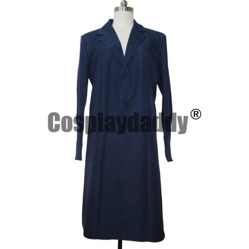 Doctor Who Cosplay Costumes Who is Doctor Twelveth 12th Dr. Dark Blue Frock Coat