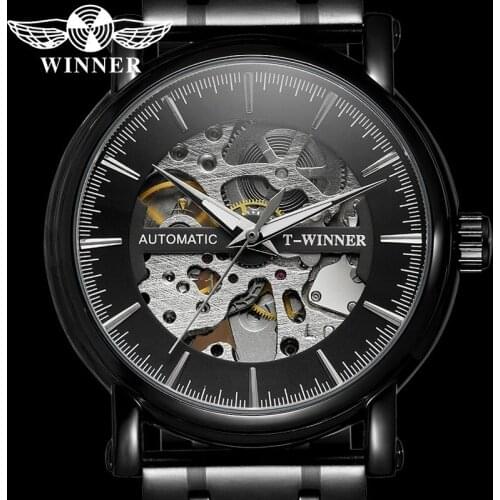 WINNER Classic Automatic Mechanical Men Wristwatch Military Army Sport Male Clock Top Brand Luxury Skeleton Man Watch Gift 8169