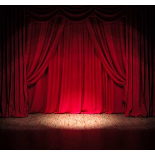 Red Stage Photography Backdrop for Party 5x7 Digital Vinyl Background Studio Spark Photo Booth Props