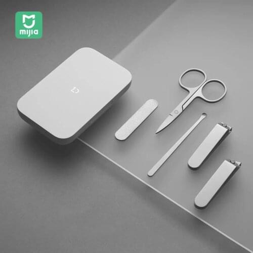 Xiaomi Mijia Nail Clippers Set 5PCS Stainless Steel Manicure Pedicure Nail Clipper Cutter Nail File Ear Pick with Storage Box