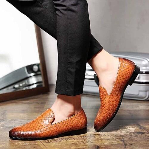 Masorini 2019 PU Leather Massage Men Shoes Party Breathable Loafers Rubber Slip-On Adult New Arrival Fashion Footwear WW-357