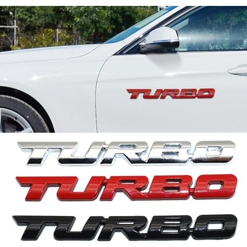 TURBO Letter Metal Car Badge Sticker Adhesive Auto Decal Emblem Styling Decor