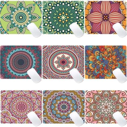 Non-slip Mouse Pad, PU Leather Waterproof Fashion Mandala Pattern Comfortable Computer Game Small Mouse Mat
