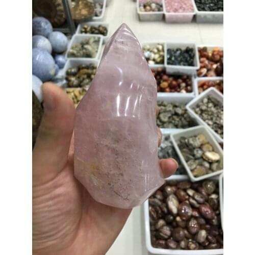 New style natural crystal torch, pink crystal torch， torch collection, household decoration