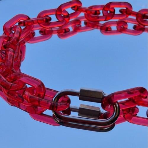 New Trendy Transparent Acrylic Chain Choker Necklace For Women Men Plastic Clear Link Chains Collar Necklaces Punk Party Jewelry