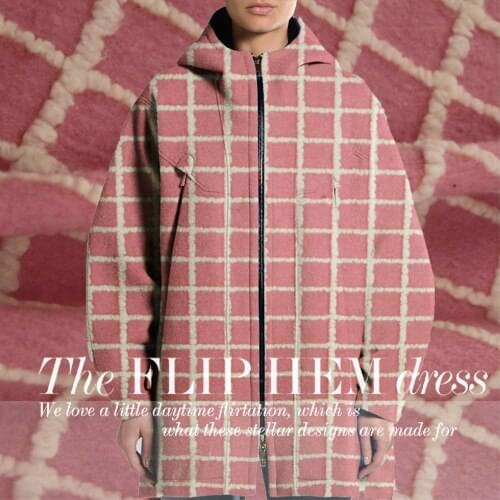 The European and American high-end fleeciness feeling stereo white plate line square pink cashmere wool fabrics/100cm*150cm