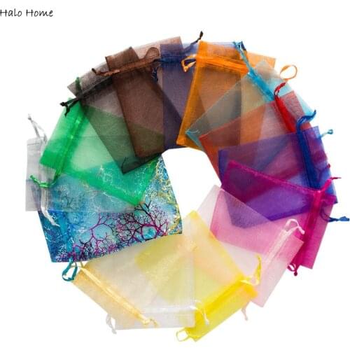 16 colours or 4 sizes select 10pcs Premium ORGANZA Wedding Favour Gift Bags Jewellery Storage Pouches