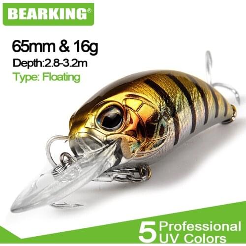Retail hot model A+ fishing lure BearKing new crank 65mm&16g 5color for choose dive 10-12ft,2.8-3.2m fishing tackle hard bait