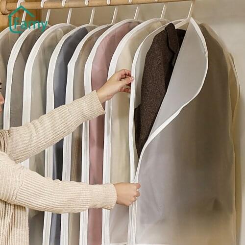 Wardrobe Garment Bag Dust Cover Hanging Clothing Fall Jacket Bag Household Clothes Storage Pouch Case Closet Organizer Cover