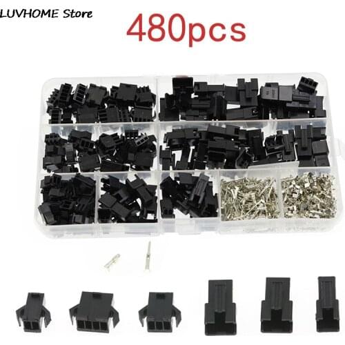SM2.54 Kits 480pcs 2p 3p 4p Pitch Female And Male Header Connectors Adaptor
