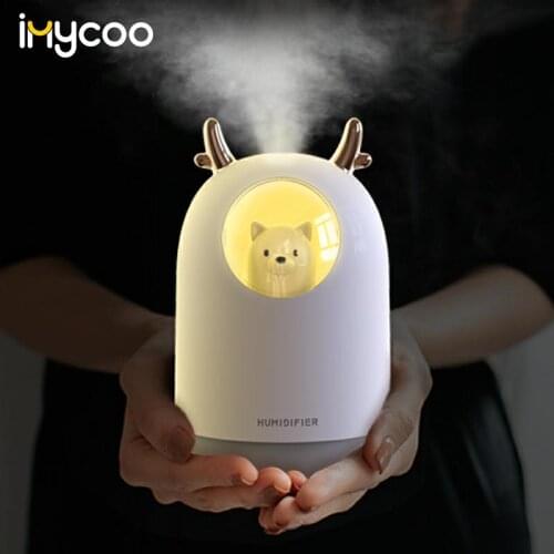 300ML Pet Ultrasonic USB Air Humidifier Aroma Essential Oil Diffuser Cool Mist Maker Fogger With Color LED Lamp Humidificador