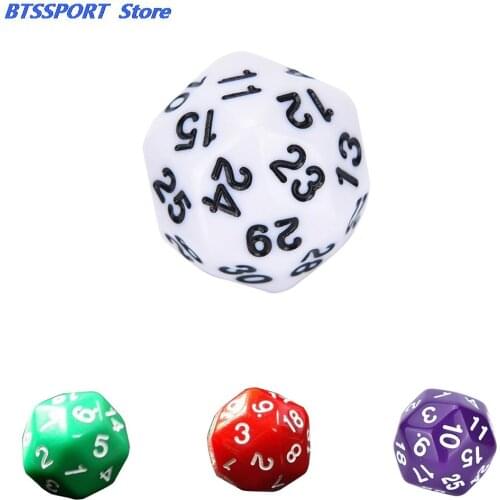 High Quality 30 Sided Dice 4 Colors Red Green Purple White Plastic Cubes 1 PC