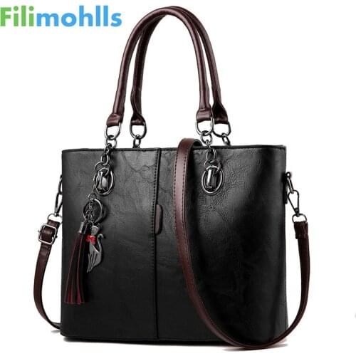 Women Bag Vintage Casual Tote Fashion Women Messenger Bags Shoulder student Tassel Handbag Purse Wallet Leather 2019 New S1797