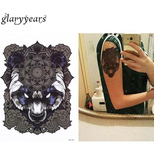 1 Sheet Fake Decal Flower Arm Women Men Body Back Art Tattoo HB460 Temporary Geometry Bear Flower Picture Tattoo Sticker Designs