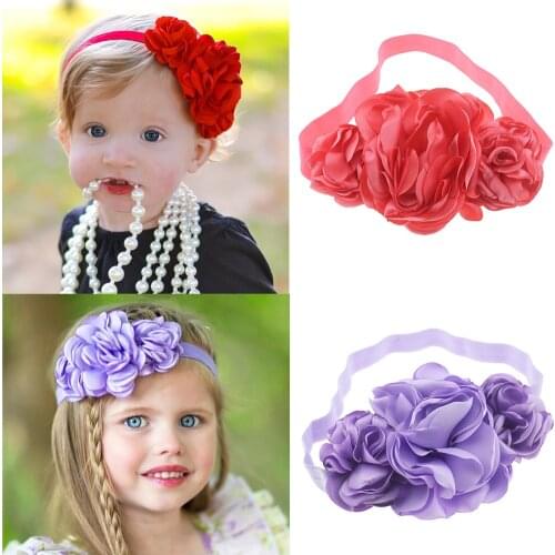 Yundfly 1PCS Burning Rose Flowers Elastic Baby Girls Headband Newborn Children Party Outdoor Photography Props Birthday Gifts