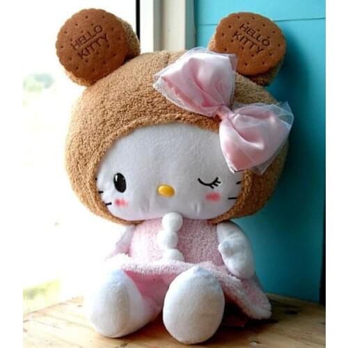 Gift for baby 1pc 50cm bowknot cookies cat plush hold doll cushion pillow creative birthday stuffed toy