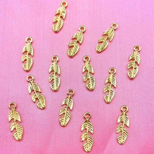 10Pcs/set Leaf Charms Pendants Gold Color Metal Alloy Charms for DIY Earrings Necklaces Bracelet Jewelry Making Accessories