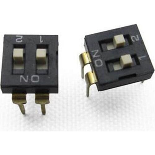 10pcs dial switch 4 gears mini toggle switch 2 curve pins high quality gold plated button