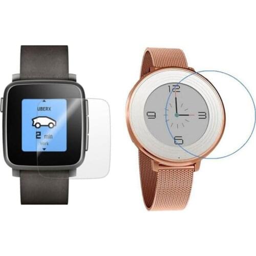 2pcs Soft TPU Ultra Clear Protective Film Guard For Pebble Time Steel /Time Round Smart Watch Screen Protector Cover (Not Glass)