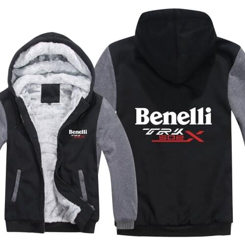 2021 Benelli TRK 502X hoodies Cartoon Jacket Thicken Hoody Zipper Winter Fleece Benelli TRK 502X Sweatshirt