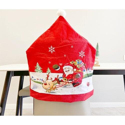Chair Cover Christmas Decorations Striped Gift Bag Non-woven Fabrics Santa Claus Snowman