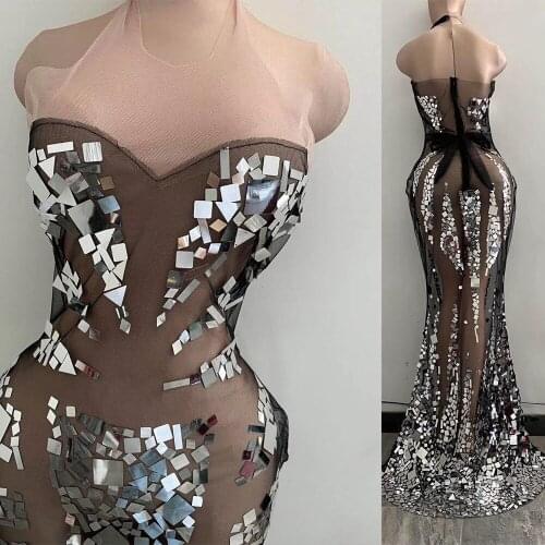 Shining Sequined Sleeveless Summer Long Dresses Floor-Length Backless Women Dresses Evening Prom Outfit Nightclub Costumes