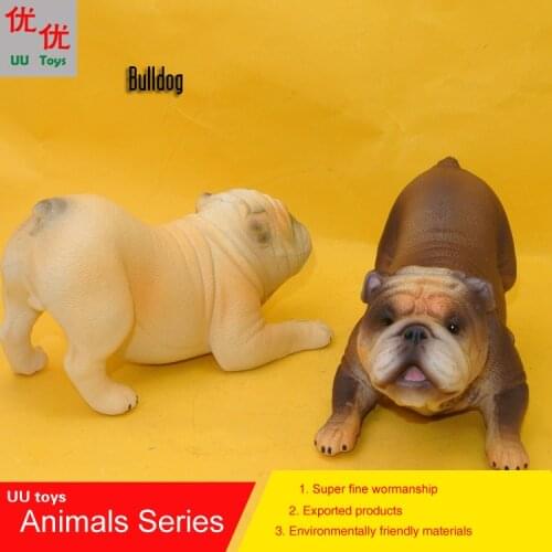 Hot toys: bulldog dog simulation model Animals kids toys children educational props