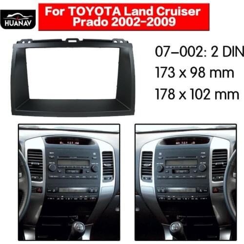 HUANAV Car Radio Fascia Car CD DVD fascia For TOYOTA Land Cruiser Prado 120 stereo Fascia Dash CD Trim Installation Frame Panel