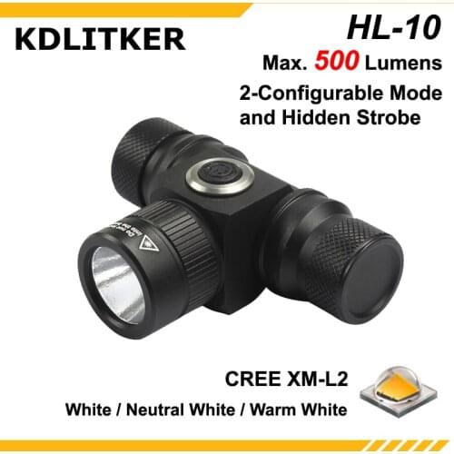 KDLITKER HL-10 Cree XM-L2 3V - 6V 2-Configurable Mode and Hidden Strobe LED Headlamp ( 1x18650/2xCR123 )