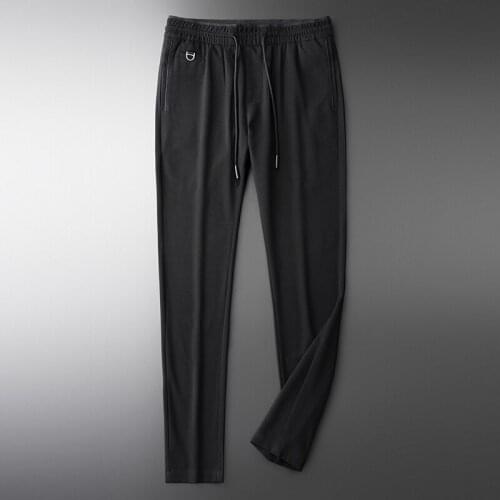 Classic Summer Mens Pants Luxury Soft Silky Fabric Casual Sport Men Pants Plus Size 4xl Hight Quality Slim Fit Man Pants