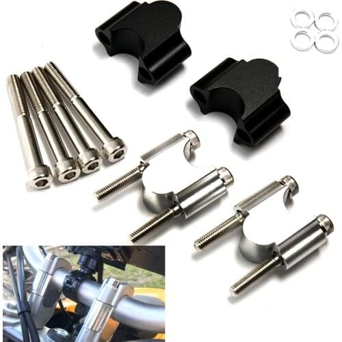 CNC Motorcycle Handlebar Riser Kit 7/8" Universal Bar Clamps 22mm For BMW Suzuki Honda Yamaha ATV Scooter 30mm Rise