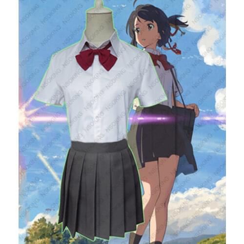Kimi no Na wa Your Name Miyamizu Mitsuha Cosplay Costume