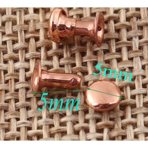 300sets Round Rose Gold Rivets 4mm MINI Double Cap Rivets Studs Leather Riveted Fastener,Snaps Prong Studs Rivet
