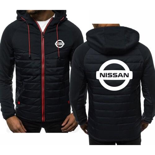 Casual trend NISSAN Car Logo Printing Spring Autumn Splicing Mens Zip jackets Cotton High Quality sport jacket