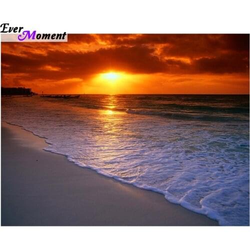 Diamond cross stitch crystal full square diamond sets diy diamond painting scenery diamond embroidery sunset beach ASF225