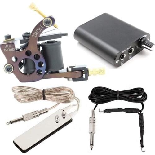 PEPAX Professional Tattoo Machine Kit 10 Wrap Coil Tattoo Machine Tattoo Power Supply and Tattoo Pedal Clip Cord Kit for Tattoo