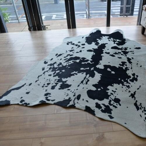 2020 new gray cow Carpet Imitation Animal Skins Natural Shape Rugs Big Size Living Room Decoration Non-slip Mats