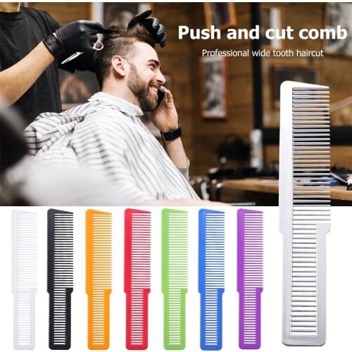 Hairdressing Carbon Fiber Anti-static Comb Wide Tooth Haircut Hair Trimmer Comb Hair Brushes Girls Ponytail Comb